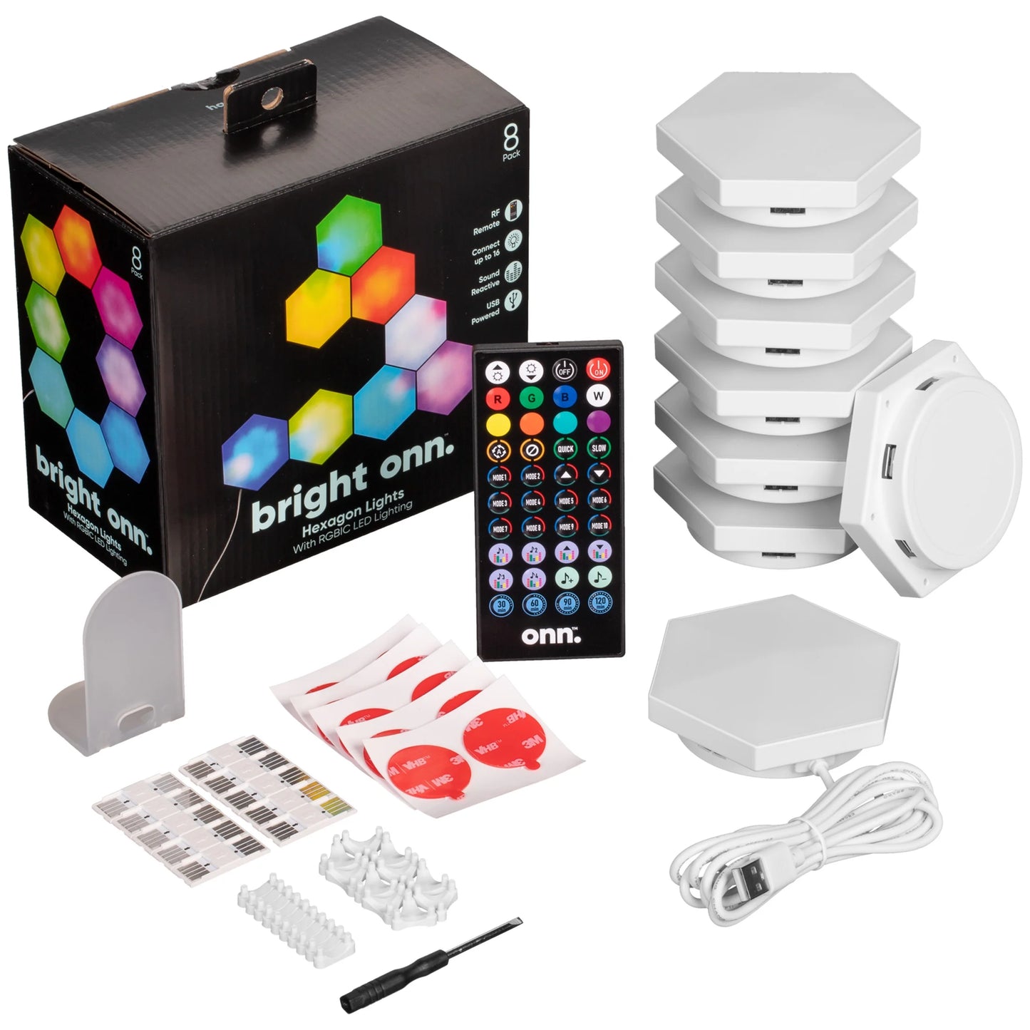 RGBIC Hexagon Lights 8 Count