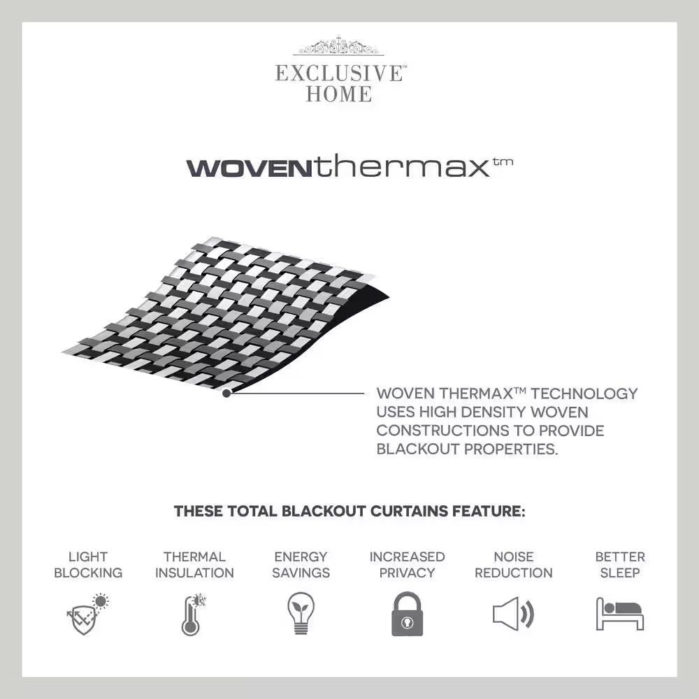 Academy Charcoal Solid Blackout Grommet Top Curtain, 52 In. W X 63 In. L (Set of 2)