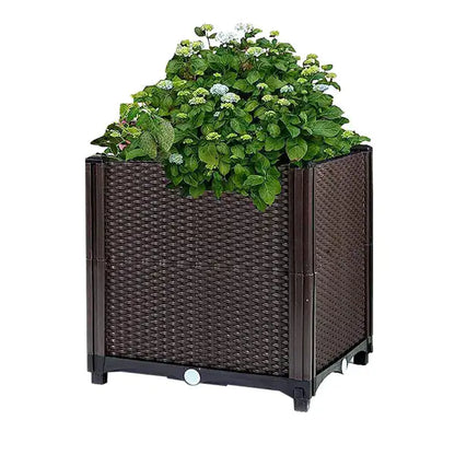 TerraBloom™ Self-Watering Raised Garden Bed – Elevated Planter Box with Rattan Finish for Patio, Balcony & Garden - NexaHome