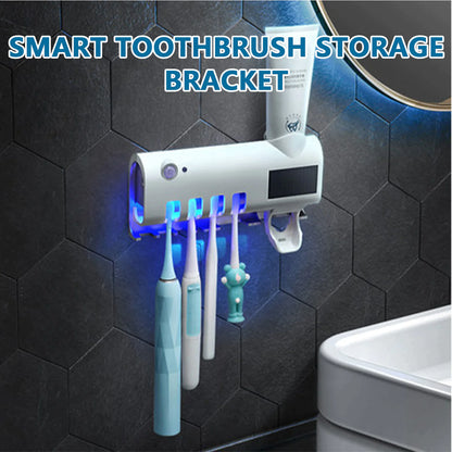 PureSmile™ UV-C Toothbrush Sanitizer Station & Automatic Toothpaste Dispenser – Solar Powered 4-Slot Organizer - NexaHome