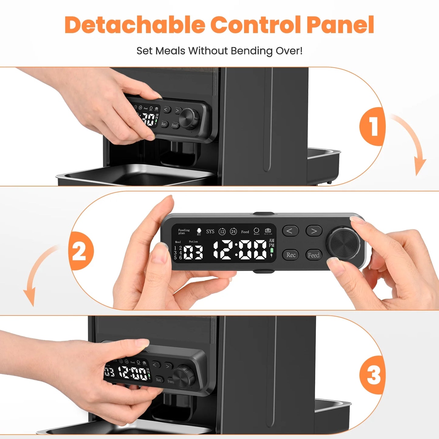 Automatic Cat Feeder, Pet Feeder for 2 Cats/2 Small Dogs,5L/20 Cups, 6 Meal/Day Elevated Timed Dog Food Dispenser with Dual Bowls ,Voice Call