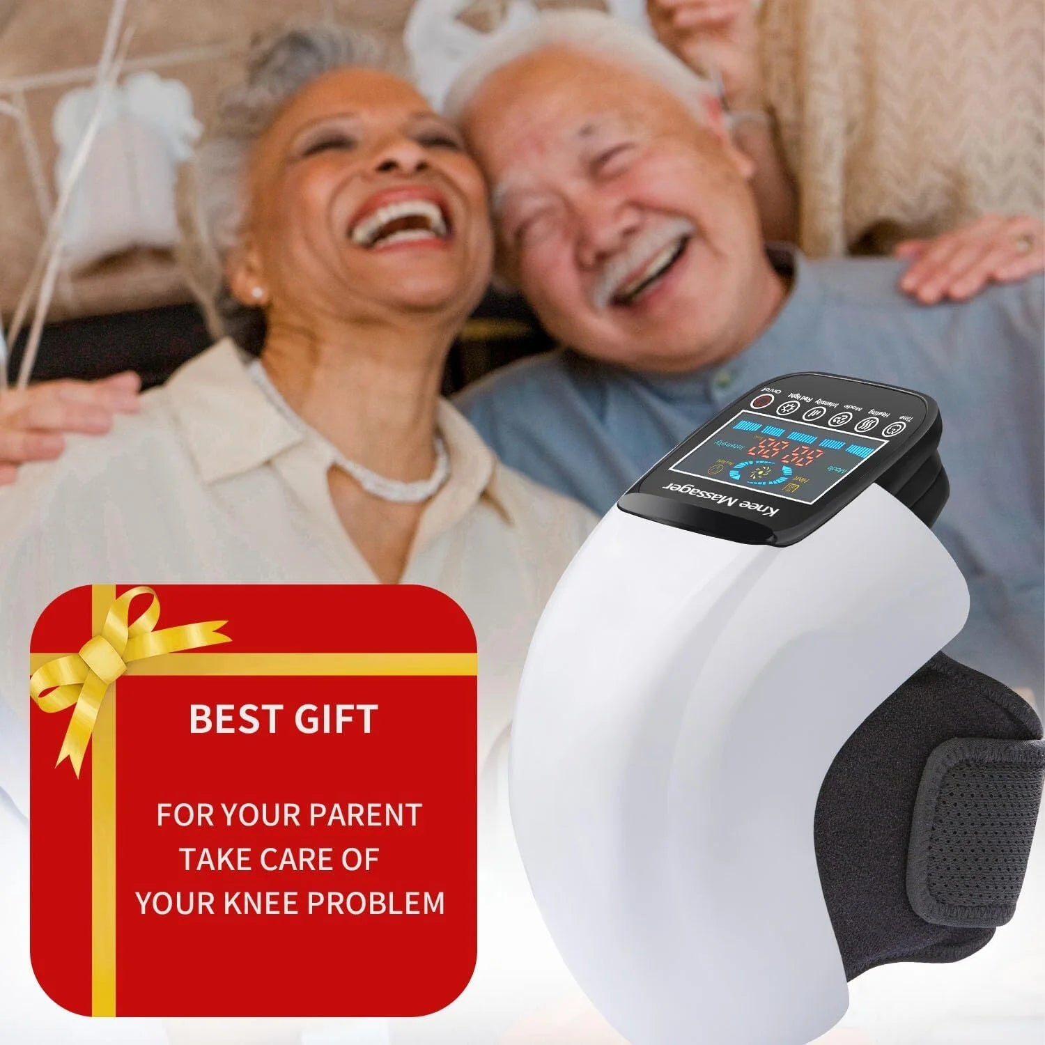 Knee Massager with Heat and Vibration, Cordless Smart Massager for Joint Support and Muscle Relaxation