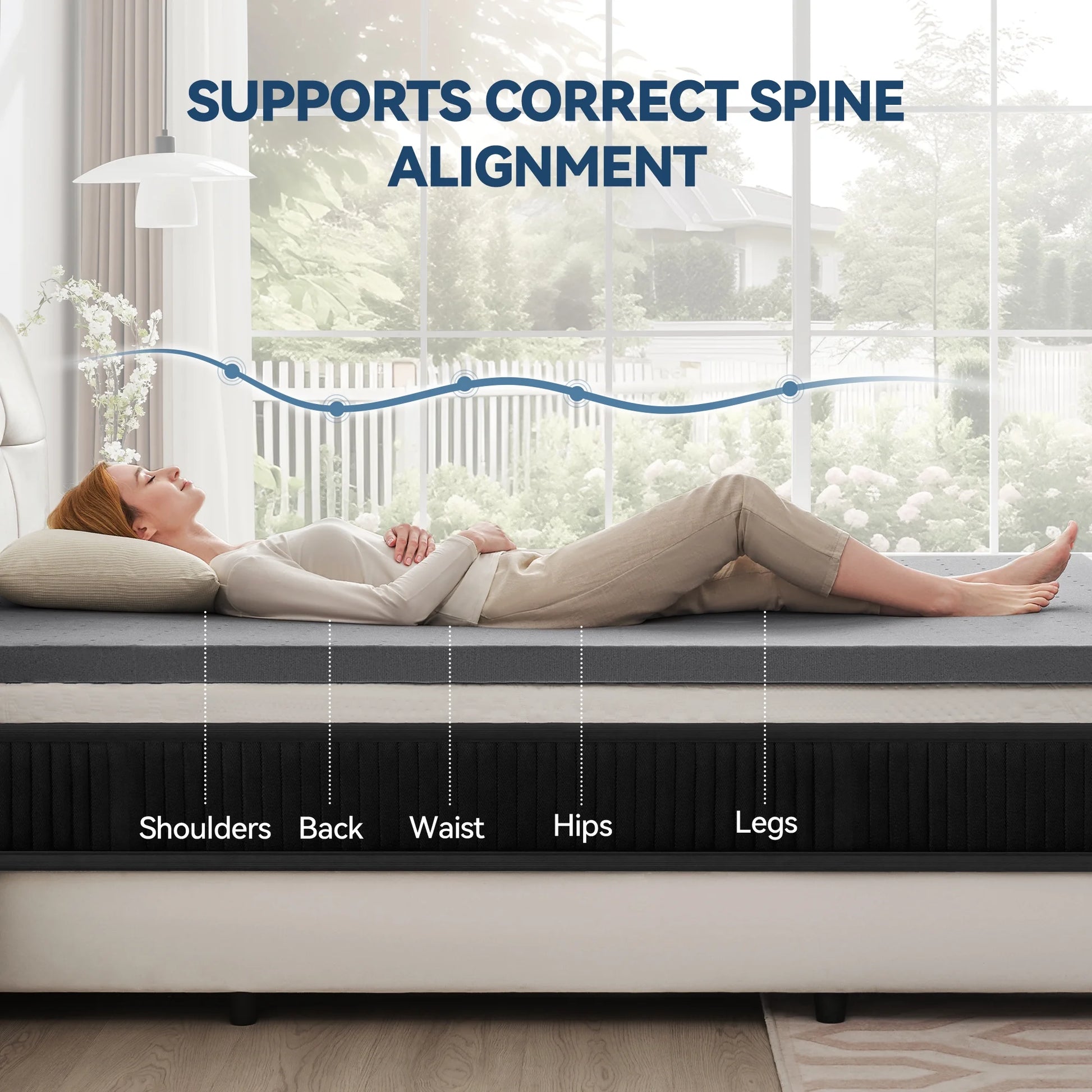 2 Inch Mattress Topper, Cooling Gel Memory Foam Mattress Topper, Bed Topper, Soft, Full Size