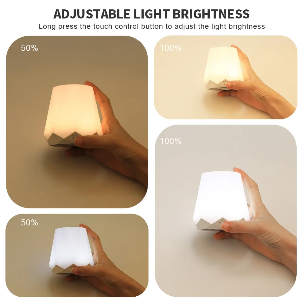 Night Lamp for Bedroom-Rechargeable, Dimmable Warm Light, with Touch Sensor, for Baby Sleep, Bedside Mini Table LED Lamps