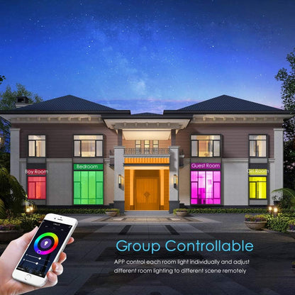 Alexa Ceiling Light Smart, Wifi, Compatible with Google, 15.8 Inch Modern Dimmable Flush Mount LED Light Fixture for Living Room Office Kitchen, 28W RGBW