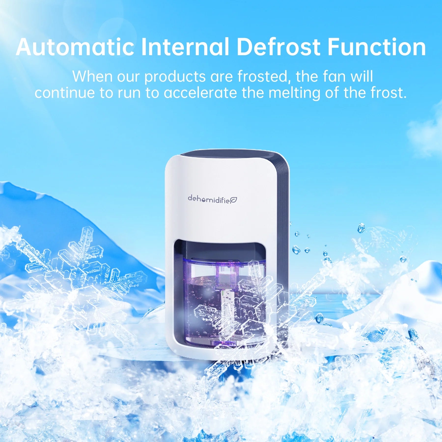 1200ML Portable Quiet Dehumidifier (480 Sq Ft) Automatic Defrosting Dehumidifier for Bedroom