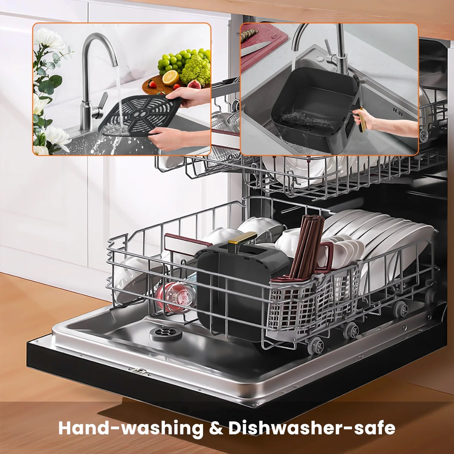 Newest Air Fryer Large 8.5 QT, Black, 8 in 1 Touch Screen, Visible Window, 1750W