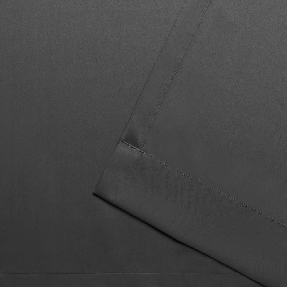 Academy Charcoal Solid Blackout Grommet Top Curtain, 52 In. W X 63 In. L (Set of 2)