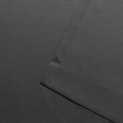 Academy Charcoal Solid Blackout Grommet Top Curtain, 52 In. W X 63 In. L (Set of 2)