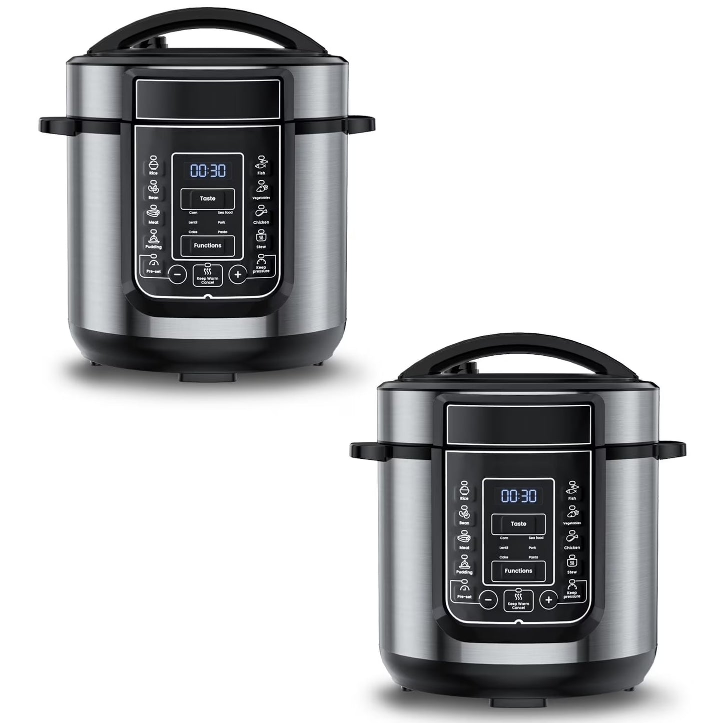 9-In-1 Electric Pressure Cooker 6 Quart, 14 Presets Instant Multi-Function Cooker, Non-Stick Pot, Cake Maker, Pudding Maker, 2PCS