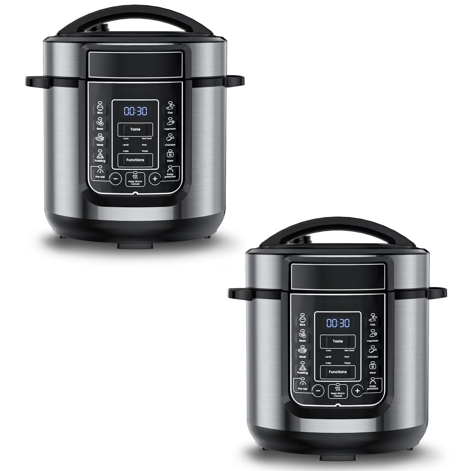 9-In-1 Electric Pressure Cooker 6 Quart, 14 Presets Instant Multi-Function Cooker, Non-Stick Pot, Cake Maker, Pudding Maker, 2PCS