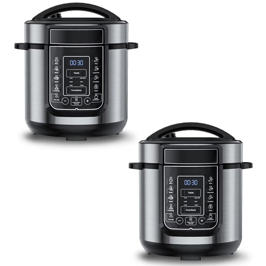 9-In-1 Electric Pressure Cooker 6 Quart, 14 Presets Instant Multi-Function Cooker, Non-Stick Pot, Cake Maker, Pudding Maker, 2PCS