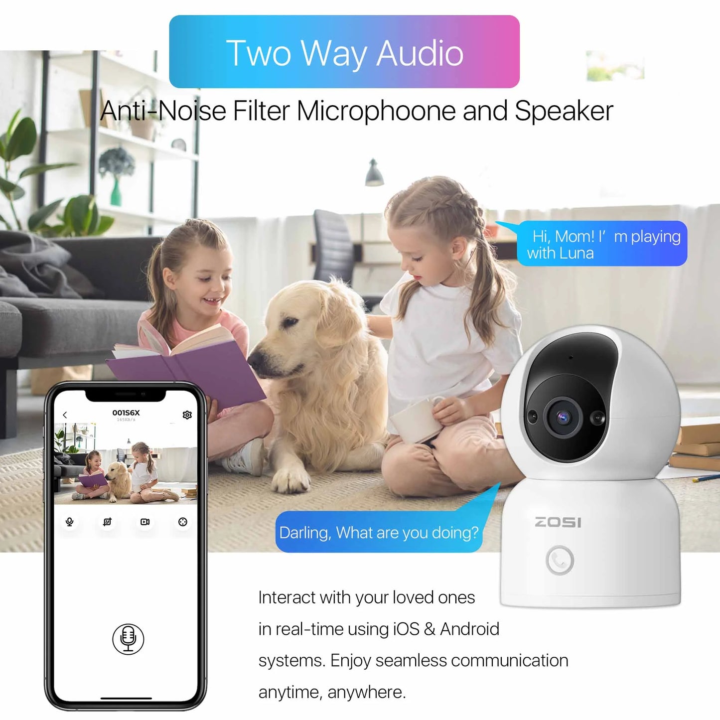 2K 5Ghz Wifi Security Camera, 4Pack Audio 360°View PTZ Camera with PIR Motion Sensor, Indoor/Outdoor IP Camera with Night Vision, Pet/Office/Baby Monitor