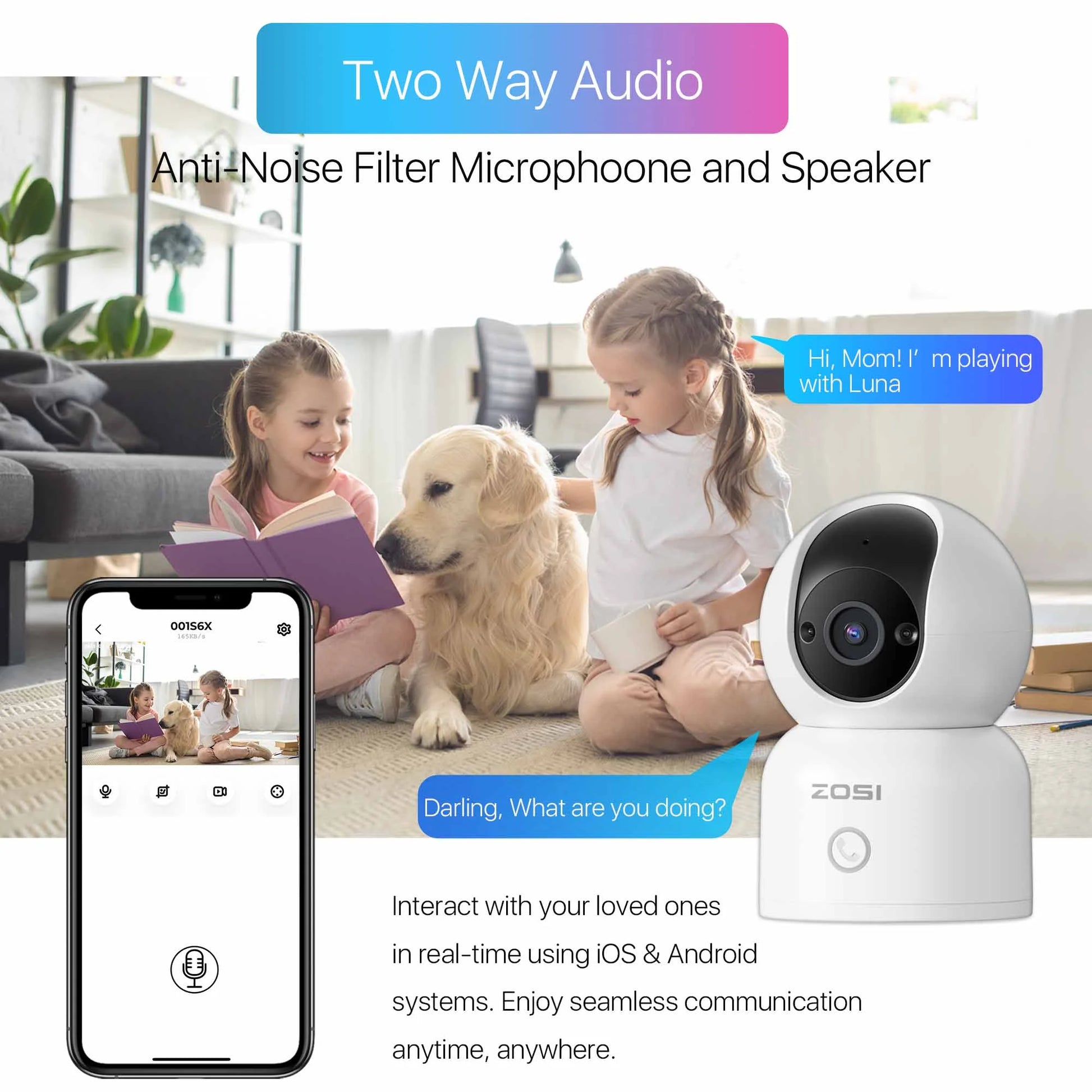 2K 5Ghz Wifi Security Camera, 4Pack Audio 360°View PTZ Camera with PIR Motion Sensor, Indoor/Outdoor IP Camera with Night Vision, Pet/Office/Baby Monitor