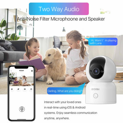 2K 5Ghz Wifi Security Camera, 4Pack Audio 360°View PTZ Camera with PIR Motion Sensor, Indoor/Outdoor IP Camera with Night Vision, Pet/Office/Baby Monitor