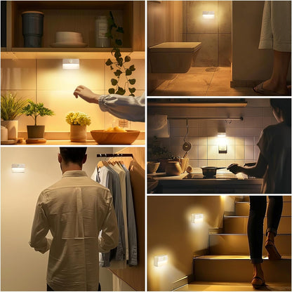 8 Pack Motion Sensor Stair Light for Indoor, Battery Operated Closet Lights, Wir