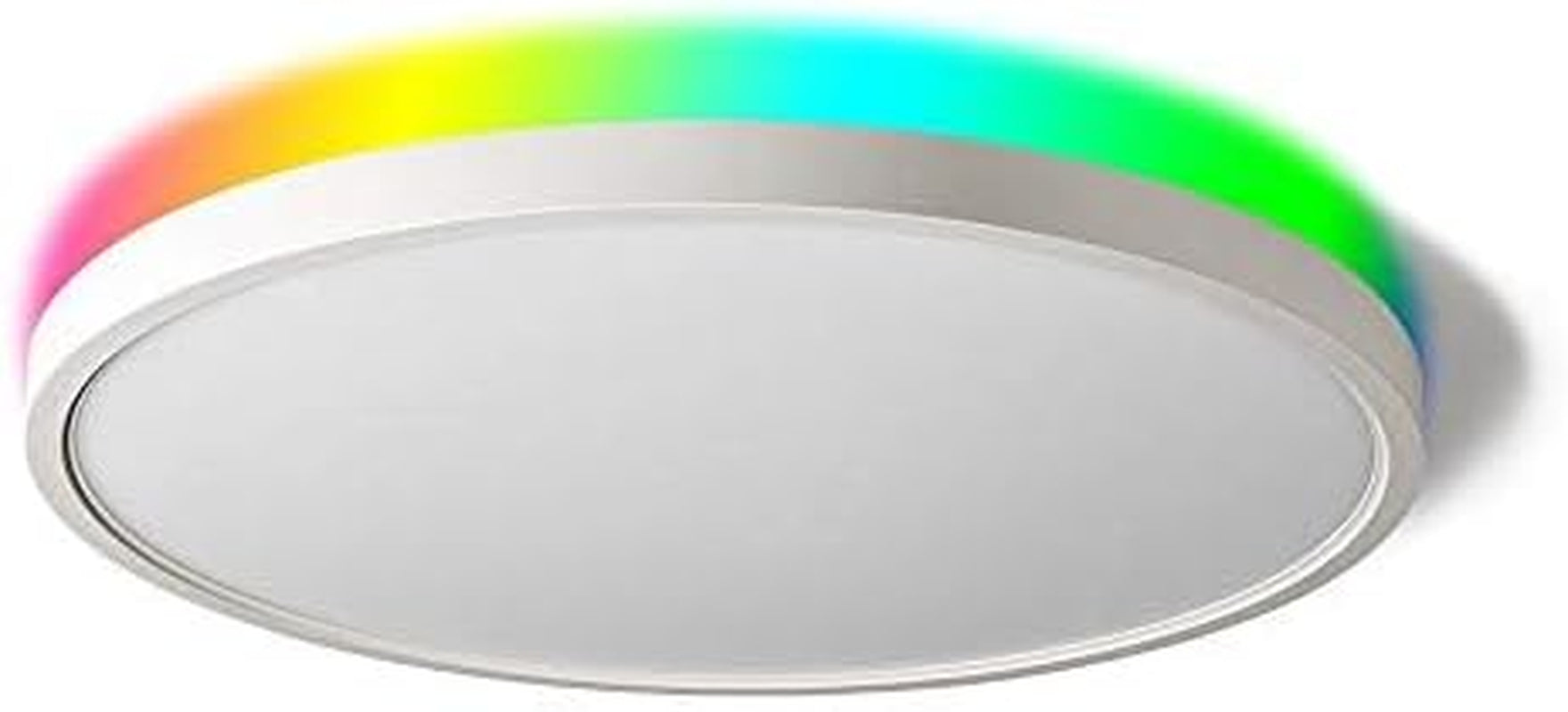 Alexa Ceiling Light Smart, Wifi, Compatible with Google, 15.8 Inch Modern Dimmable Flush Mount LED Light Fixture for Living Room Office Kitchen, 28W RGBW