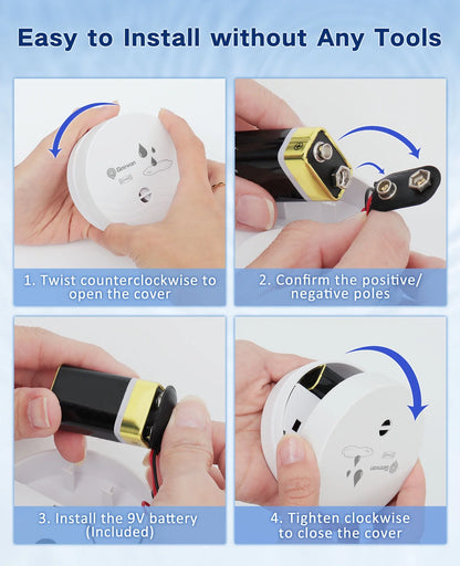 4 Pack Water Leak Detectors for Home, 100Db Water Sensor Alarm Leak Detector for Basements, Bathrooms, Kitchens, Garages, Battery-Operated (Battery Included)