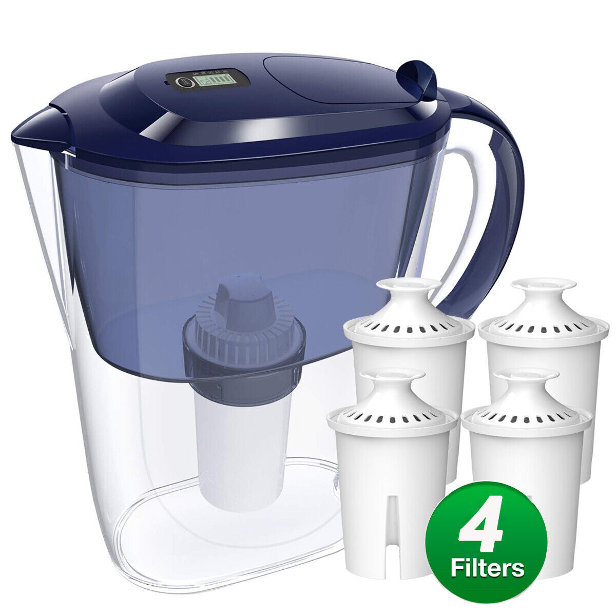 Simpure Water Filter Pitcher Bpa-Free, Reduce TDS 10 Cup 3.5L 1 Pitcher 4 Filter