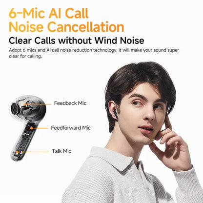 HT10 Ailybuds Pro+ ANC Wireless Earphone Hi-Res Audio with LDAC Bluetooth 5.3 Earbuds 6 Mic AI HD Call Multipoint Connection