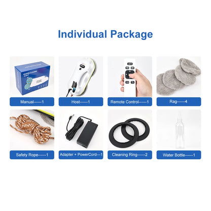 2025 Robotic Window Cleaner – Ai-Powered Streak-Free for Glass/Patio Doors/Tiles Ultra-Quiet & Remote Control PRK-309