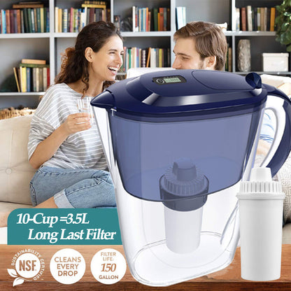 Simpure Water Filter Pitcher Bpa-Free, Reduce TDS 10 Cup 3.5L 1 Pitcher 4 Filter