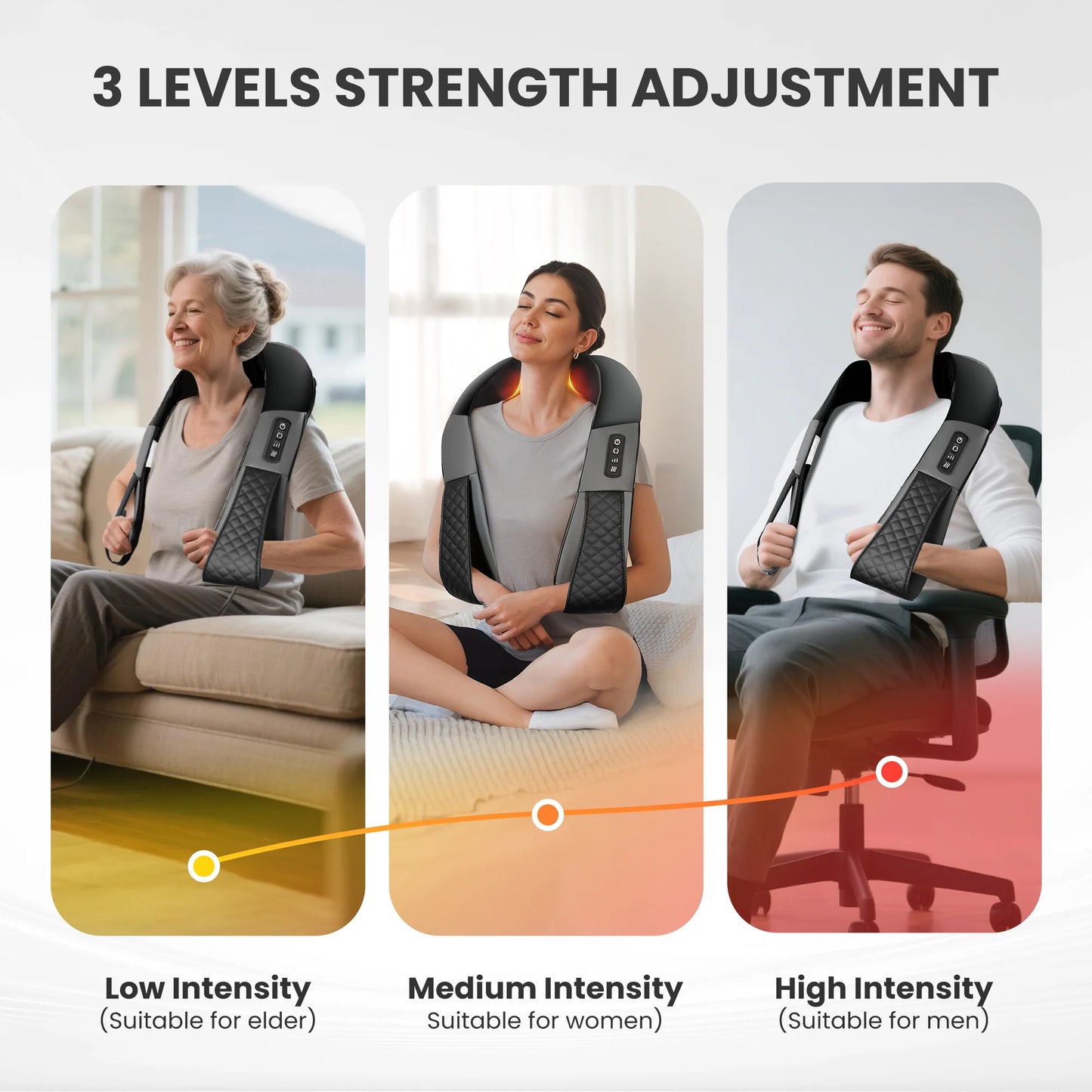 Cordless Neck Back Massager with Heat, 4D Shiatsu Shoulder Massager for Pain Relief, Gifts for Mom Dad