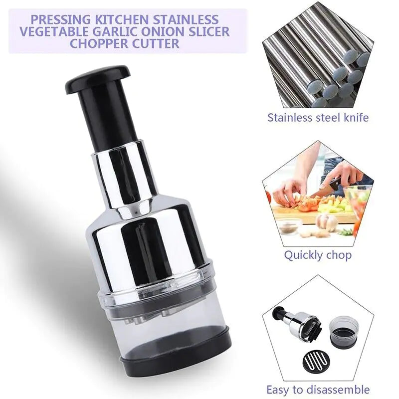 ChopMaster™ Pro Jumbo Manual Food Chopper – Stainless Steel Slap Dicer & Onion Mincer for Fast Meal Prep