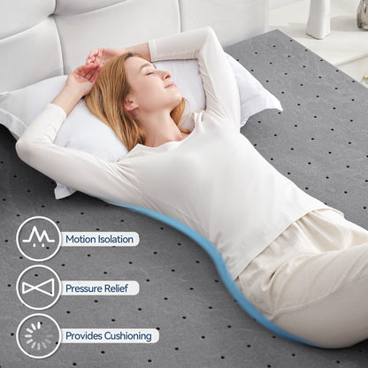 2 Inch Mattress Topper, Cooling Gel Memory Foam Mattress Topper, Bed Topper, Soft, Full Size