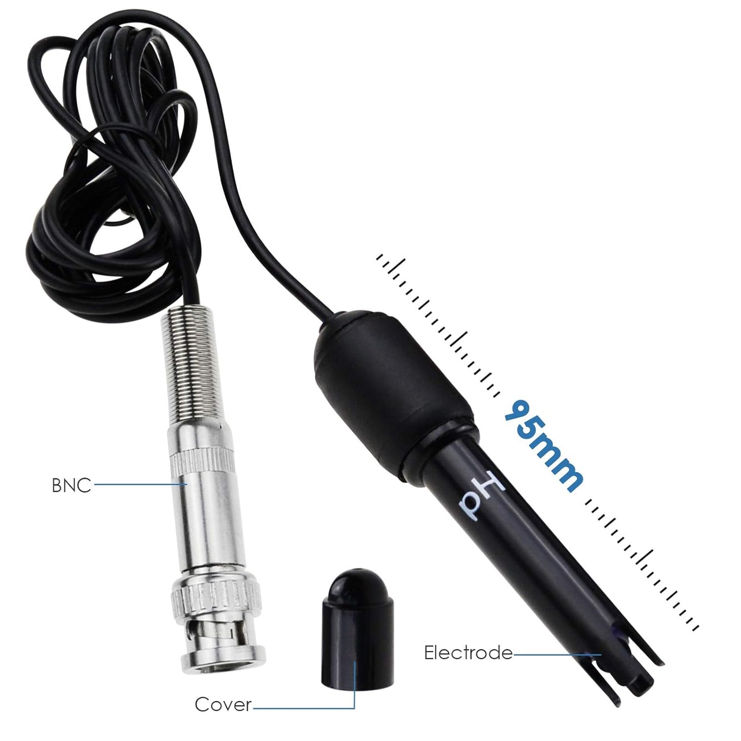 PH Monitor & Temperature Meter 2 in 1 Digital Water Quality Tester Sensor Test Kit with Automatic Calibration/Replaceable BNC Electrode Probe for Aquariums Hydroponics Tanks Aquaculture Laboratory