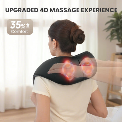 Cordless Neck Back Massager with Heat, 4D Shiatsu Shoulder Massager for Pain Relief, Gifts for Mom Dad