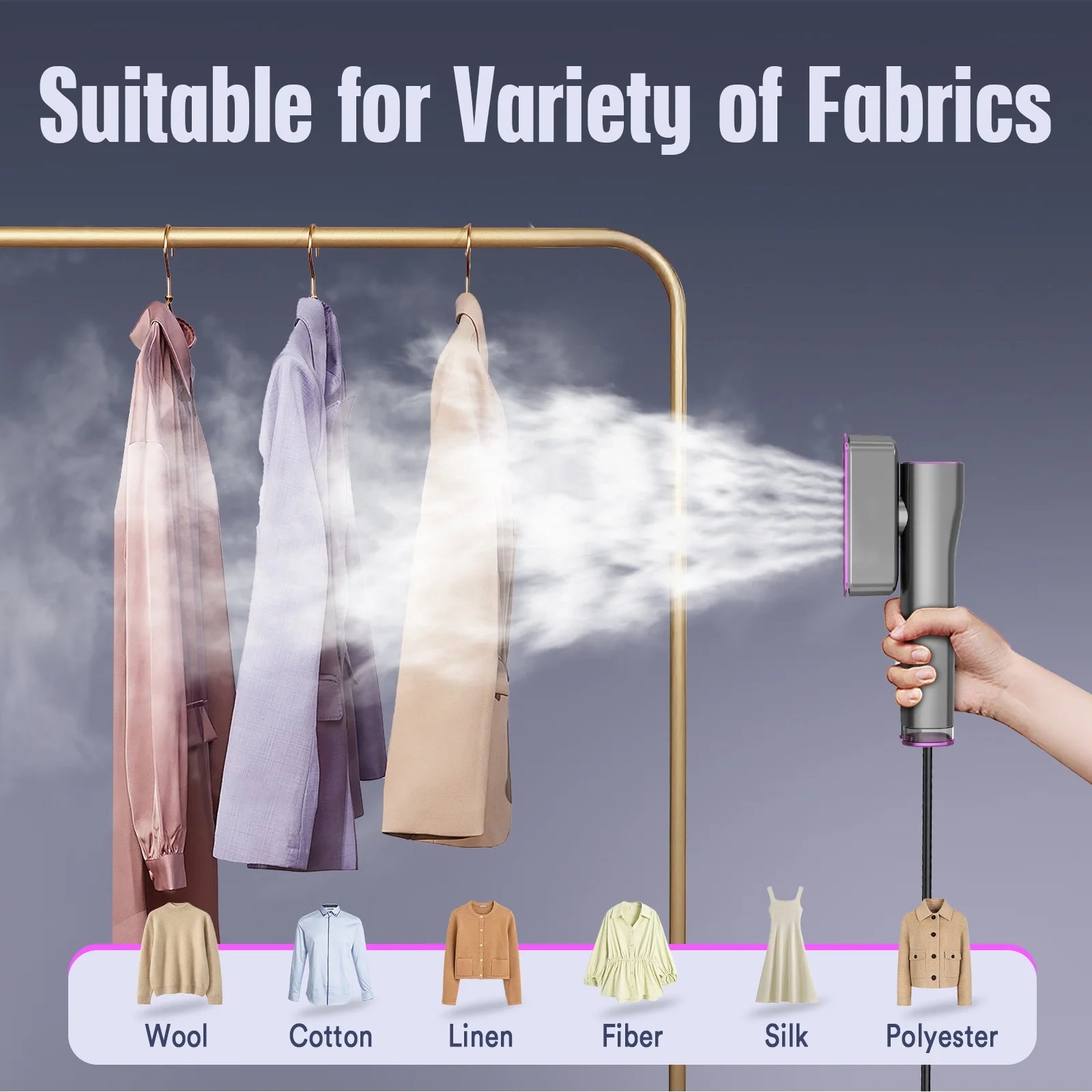 Steamer for Clothes,  Portable Travel Steamer & Iron 2 in 1, 3 Adjustable Steam Levels