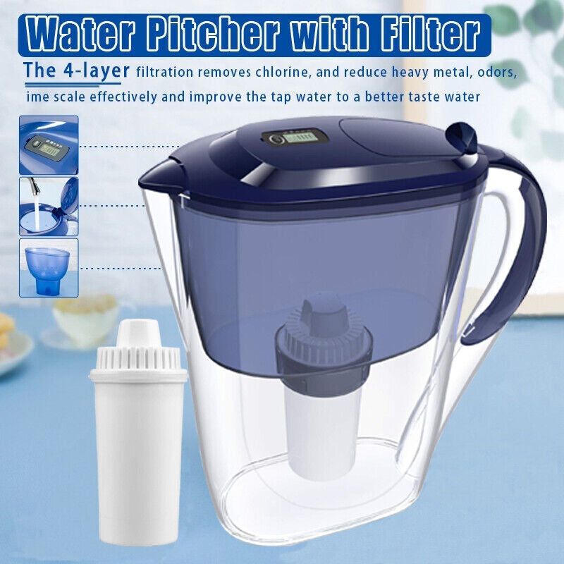 Simpure Water Filter Pitcher Bpa-Free, Reduce TDS 10 Cup 3.5L 1 Pitcher 4 Filter