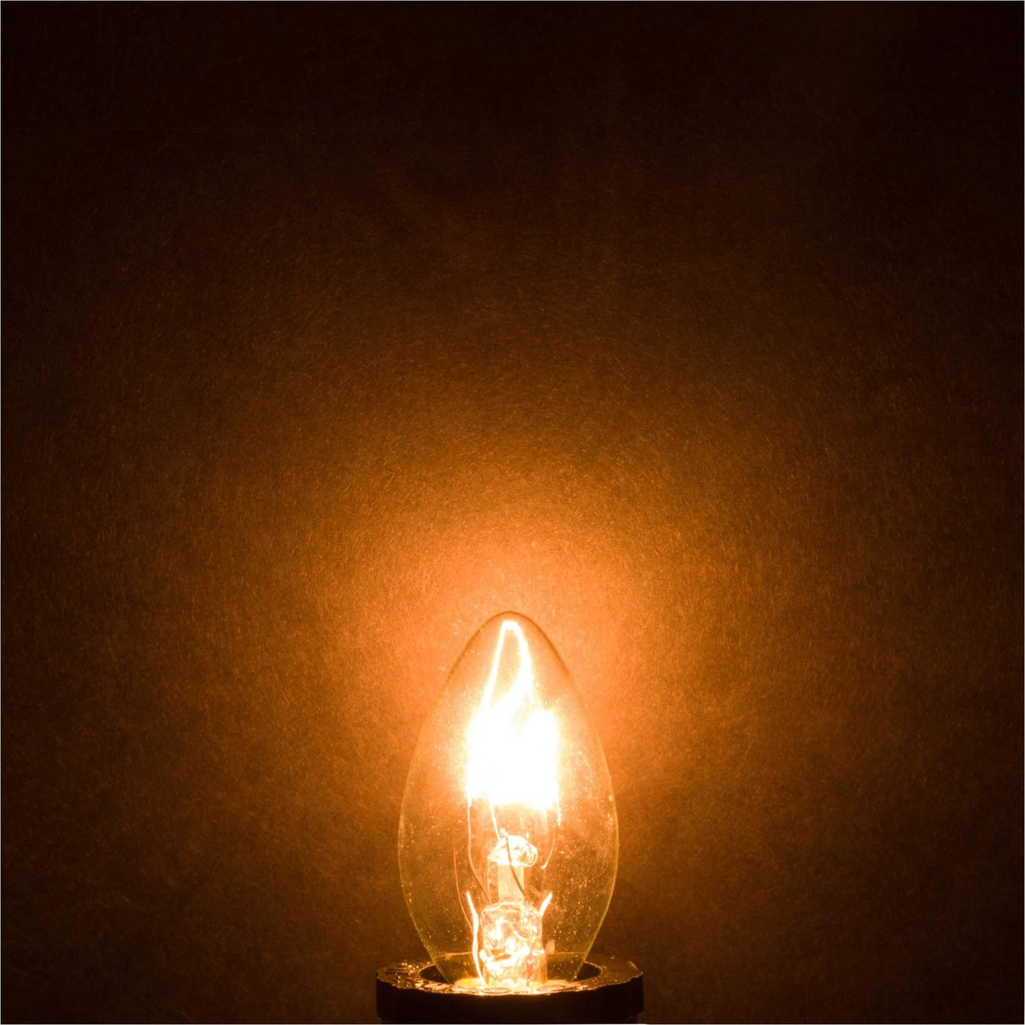 C7 25W Replacement Bulb Clear Candle Shape 120V, E12 Candelabra Base, 2700K, 6-Pack