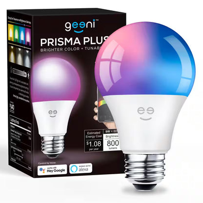 60-Watt Equivalent Prisma plus 800 A19 Dimmable and Tunable White LED Light Bulb Multicolor Wi-Fi Smart 2000-6500K