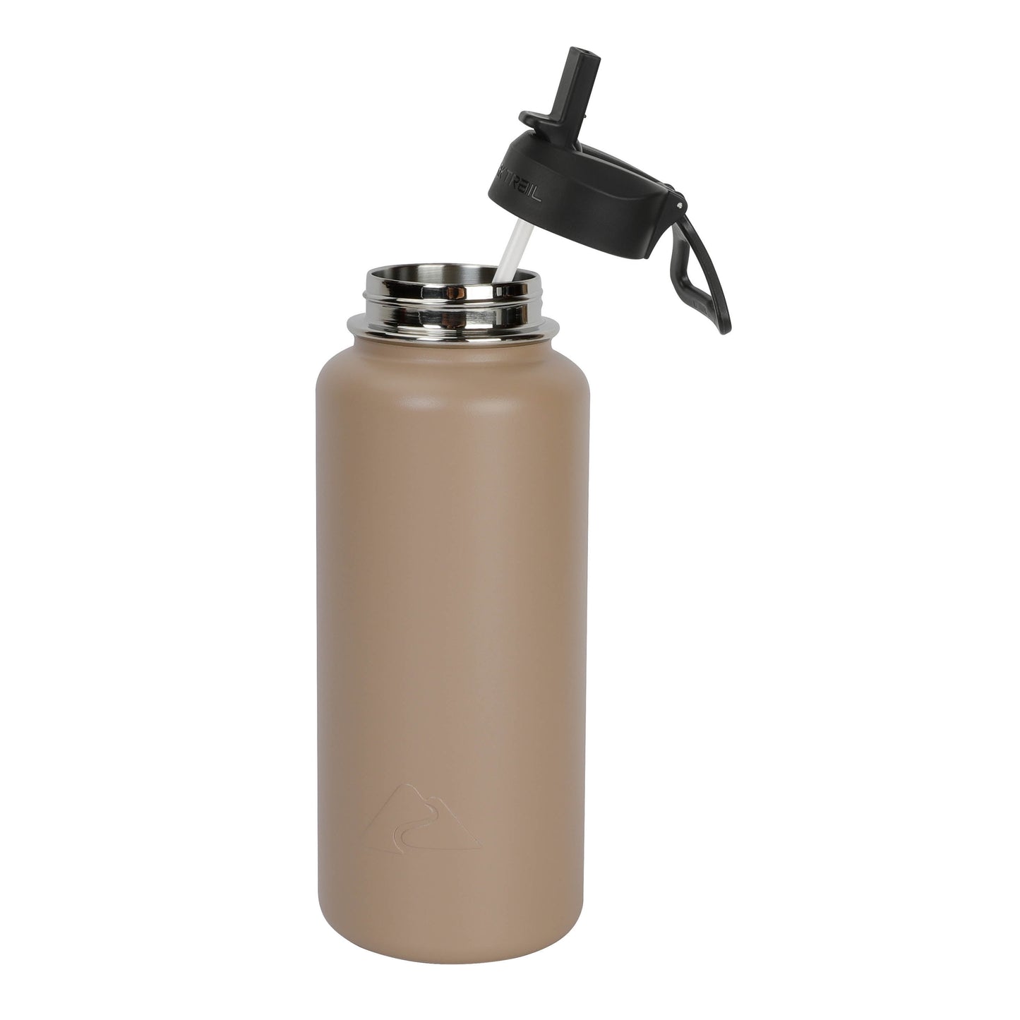 (3 Pack)  32 Oz Insulated Stainless Steel Wide Mouth Water Bottle, Tan, Flip Lid with Loop Handle