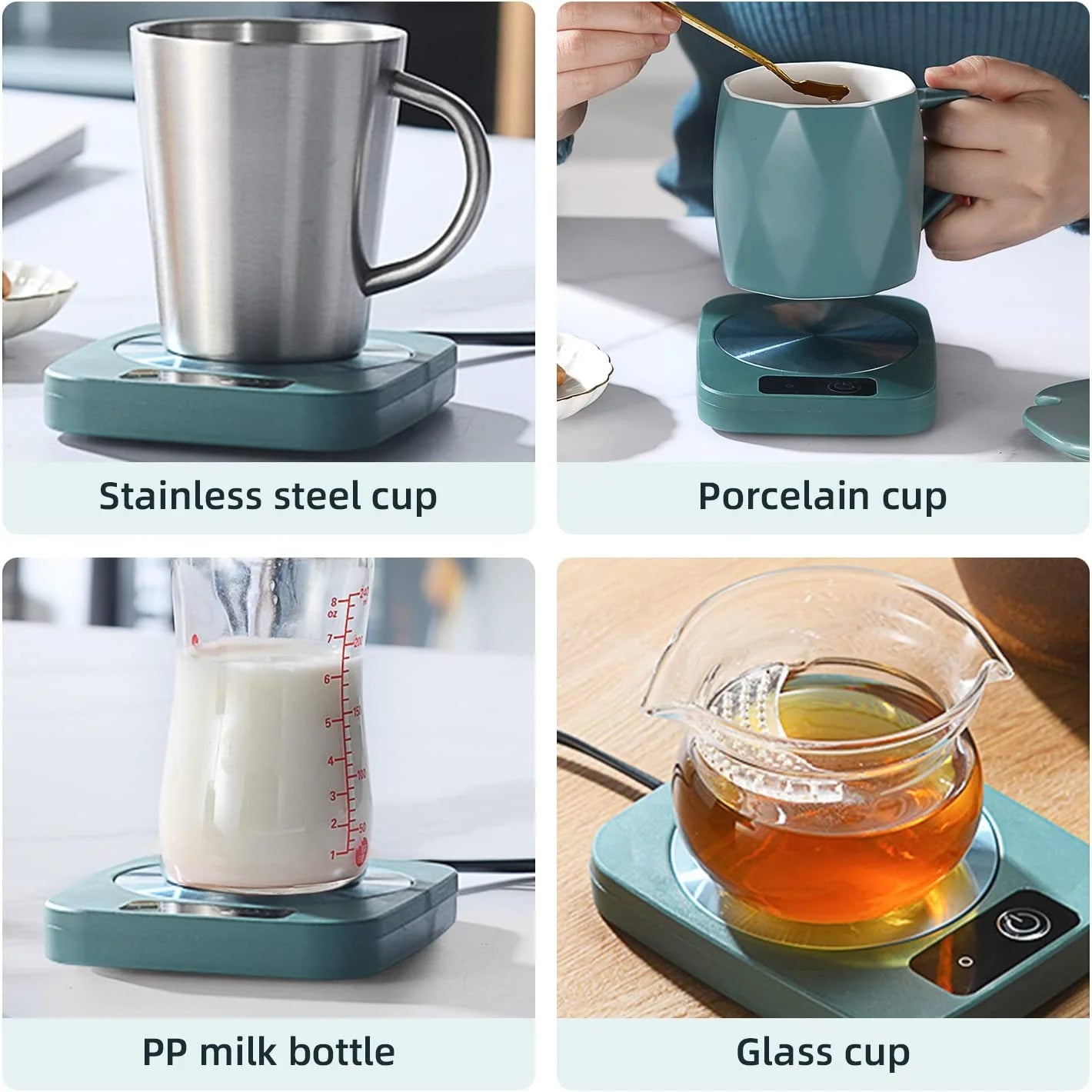 Green Beverage Warmers, Auto Shut off & Waterproof