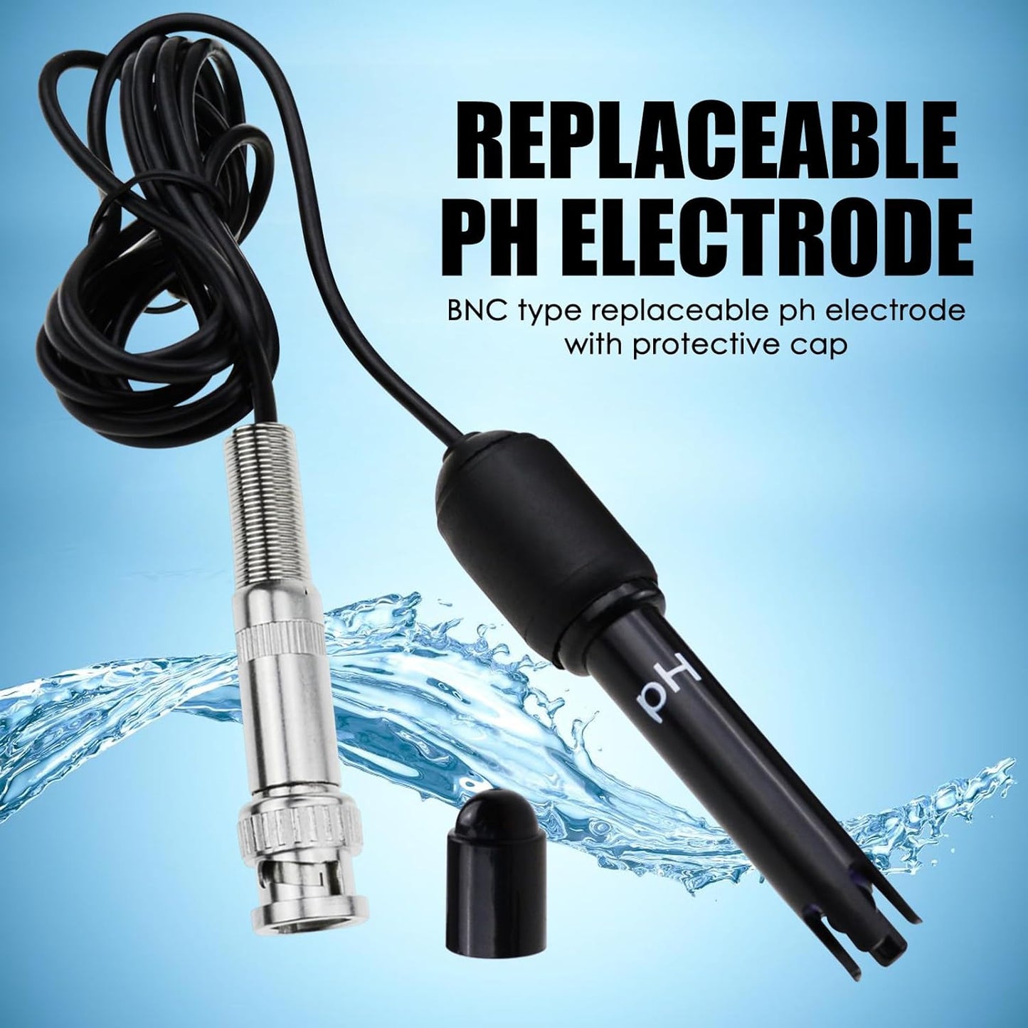 PH Monitor & Temperature Meter 2 in 1 Digital Water Quality Tester Sensor Test Kit with Automatic Calibration/Replaceable BNC Electrode Probe for Aquariums Hydroponics Tanks Aquaculture Laboratory