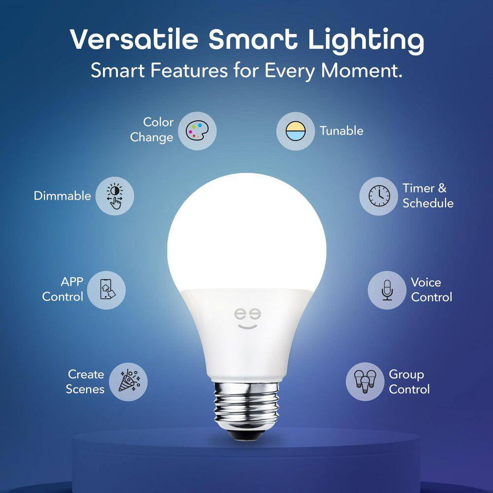 60-Watt Equivalent Prisma plus 800 A19 Dimmable and Tunable White LED Light Bulb Multicolor Wi-Fi Smart 2000-6500K