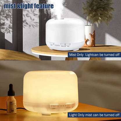 500Ml Essential Oil Diffuser with Remote Control , Aroma Diffuser Air Humidifier for Home