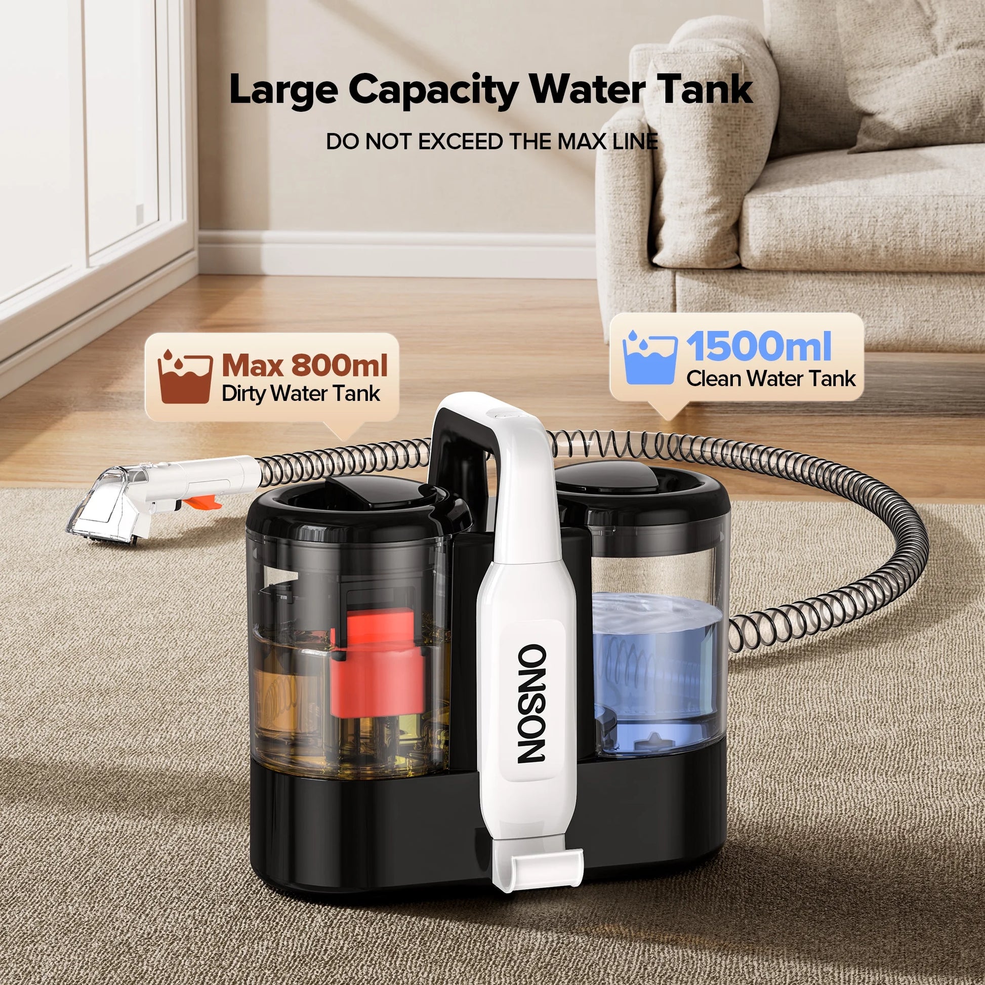 Portable Carpet Cleaner Machine, Upholstery Spot Vacuum Cleaner, White