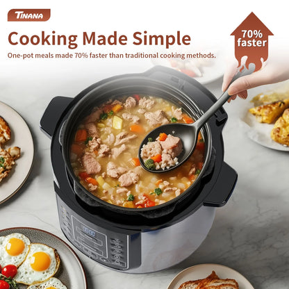 9-In-1 Electric Pressure Cooker 6 Quart, 14 Presets Instant Multi-Function Cooker, Non-Stick Pot, Cake Maker, Pudding Maker, 2PCS