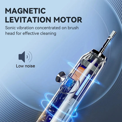 Sonic Electric Toothbrush for Adults and Kids with Travel Case and 6 Brush Heads, 5 Modes 40000 VPM Rechargeable Power Toothbrush with Wireless Charger, IPX7 Waterproof 60-Day Battery Life, Black