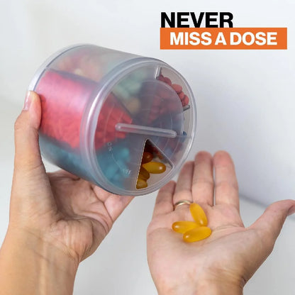 Daily Dose Holders Medication Dispenser with 10 Adjustable Compartments - Extra Large Bottle
