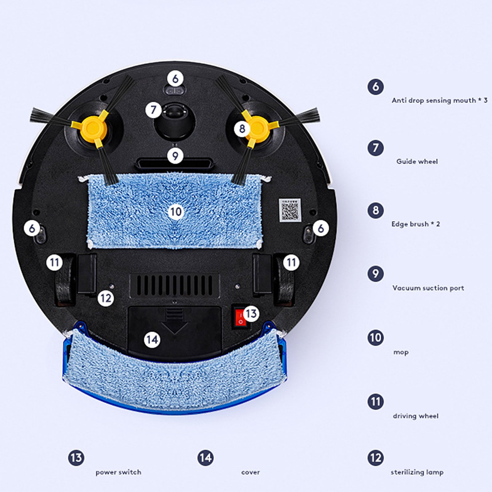 Robot Vacuum and Mop Combo, 3 in 1 Mopping Robotic Vacuum with Wifi/App/, Robotic Vacuum Cleaner, Schedule Settings, Self-Charging, Ideal for Hard Floor, Pet Hair and Carpet