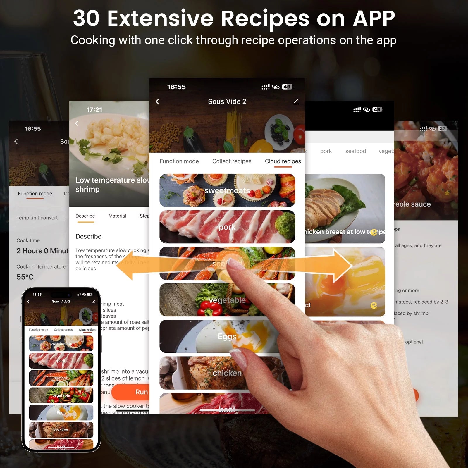 1100W WIFI Sous Vide Cooker,Ultra-Quiet Fast-Heating Immersion Circulator Temperature and Digital Display,W/ APP Recipe