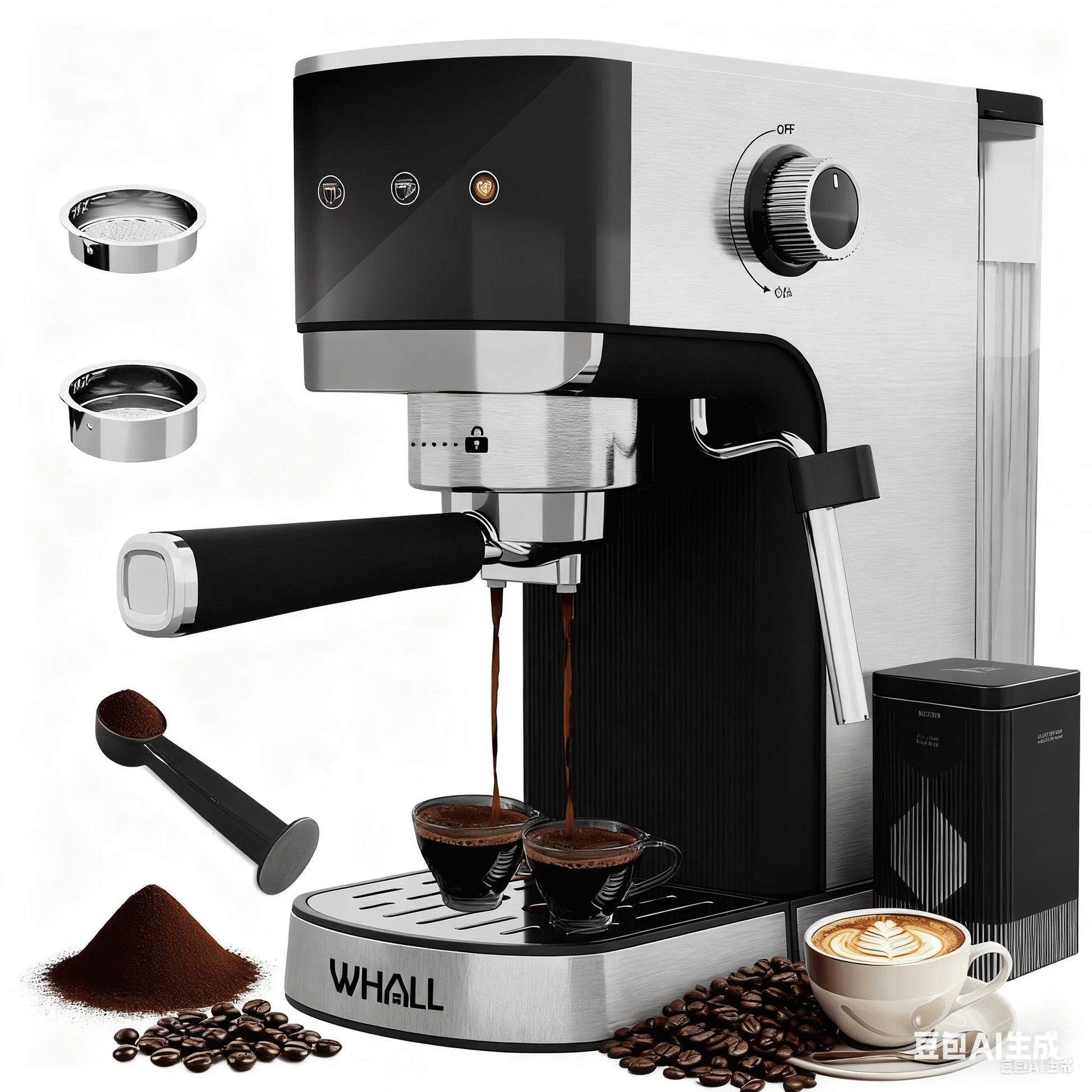 Touchscreen Espresso Machine 20 Bar with Milk Frother Steam Wand, Stainless Steel