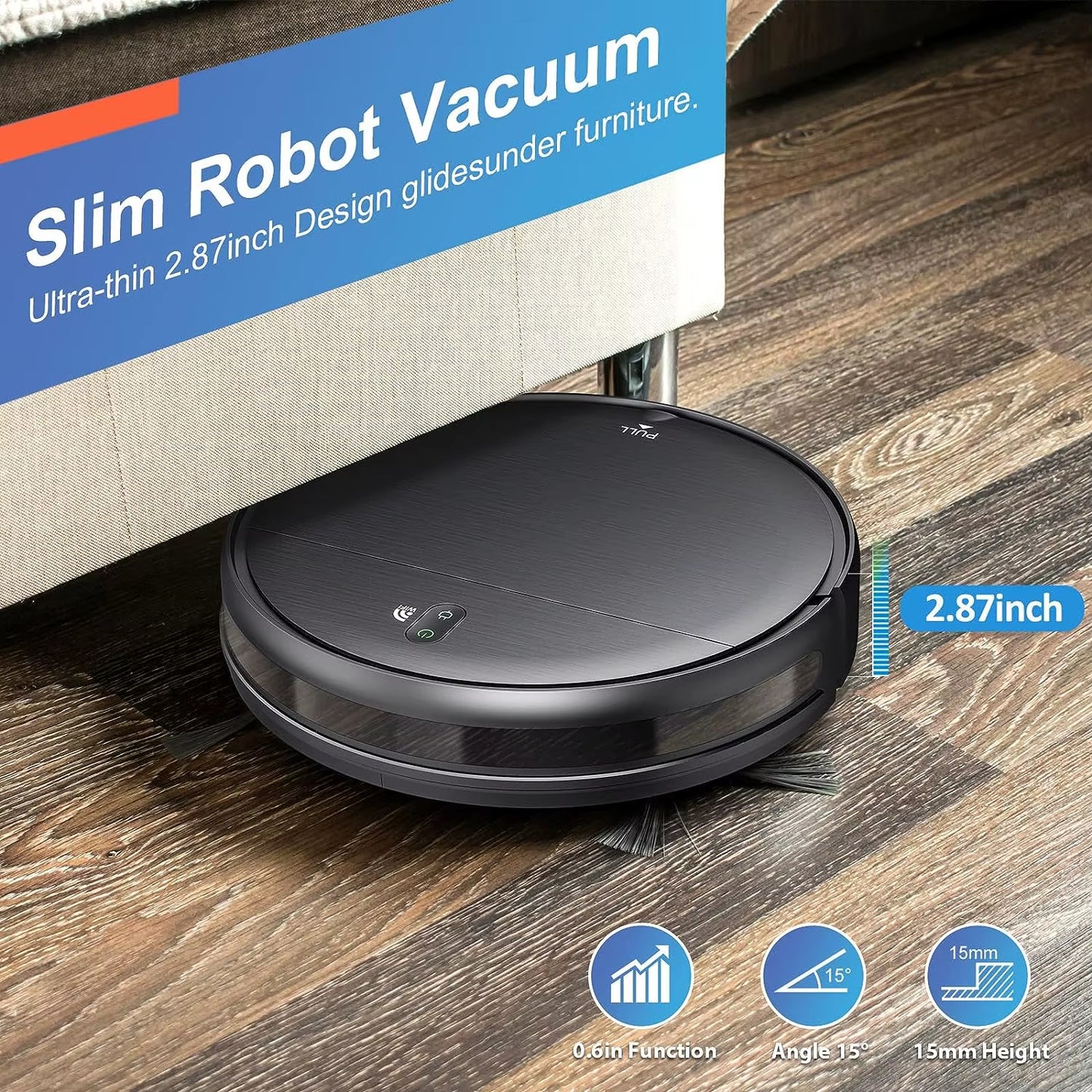 Robot Vacuum Cleaner 15Kpa Power Auto Charging App Control Water Tank Wet Mopping Robot Vacuum Cleaner Electric Sweeper