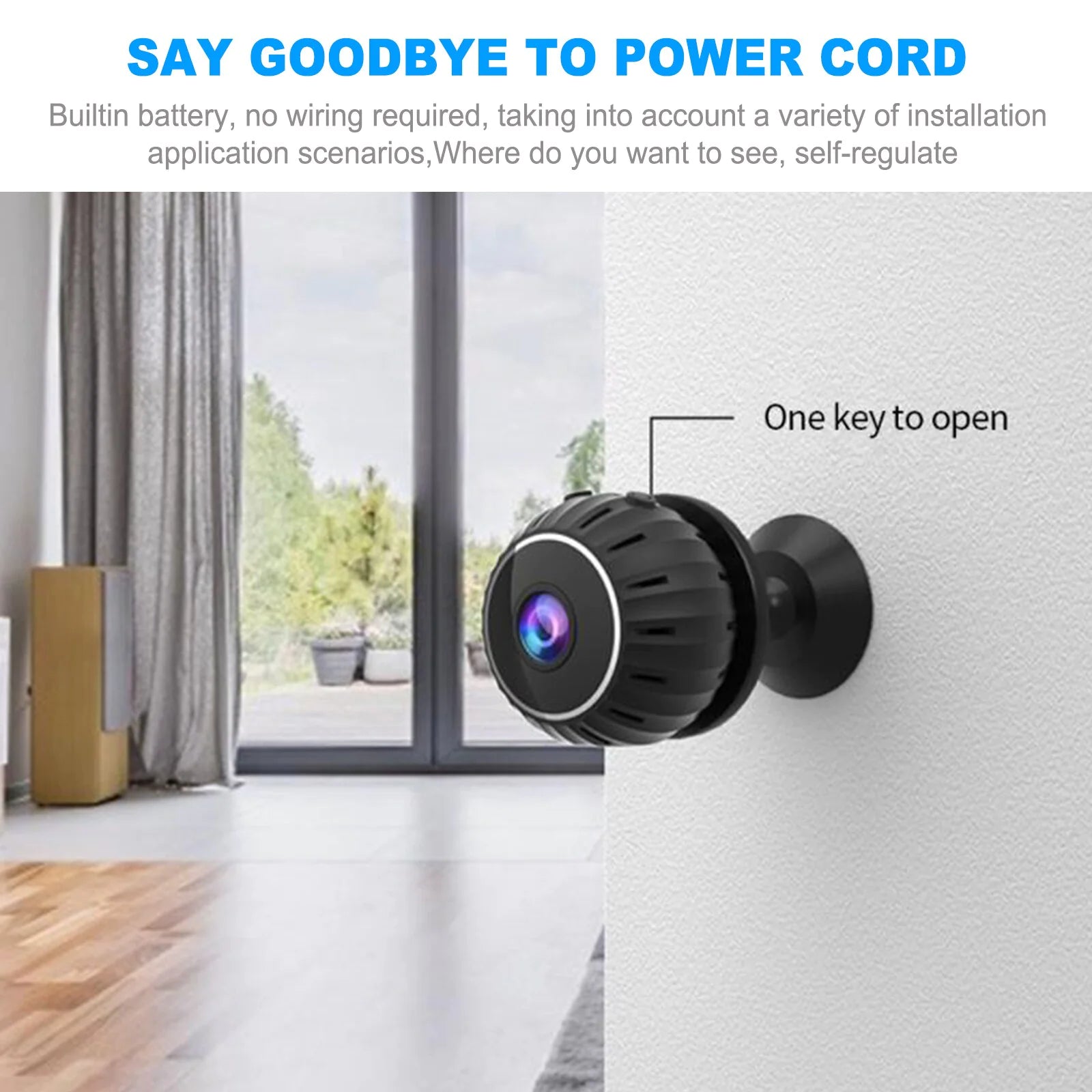 GuardianEye Mini Magnetic WiFi Nanny Cam – 1080P HD Wireless Security Camera with Night Vision & Motion Alerts - NexaHome