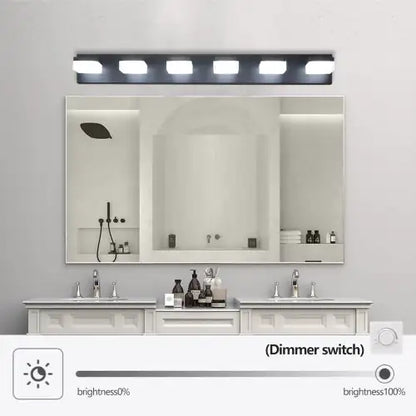 Luminaire™ 38-Inch Modern 6-Light LED Vanity Fixture – Matte Black Shadow-Free Bathroom Lighting